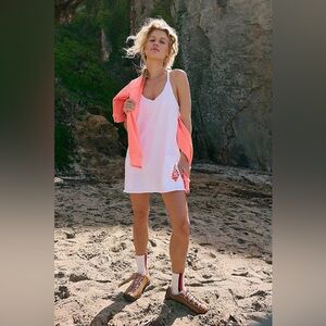 NWT We The Free Hot Shot Logo Mini Dress - White/Scarlet